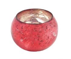 Insideretail Hochzeit Teelichthalter: Mercury Glass Round Votives-Red-6cm x 6cm, Set, Glas, red, 6 x 5 x 6 cm, 24-Einheiten