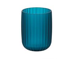 Wenko Zahnputzbecher Agropoli Petrol, Zahnbürstenhalter für Zahnbürste und Zahnpasta, Kunststoff, 7,5 x 10 x 7,5 cm