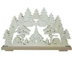SchwibboLa SB 1-15 Erzgebirgischer Doppelt Beleuchteter Schwibbogen mit Zertifizierung SB 1-15, 50 x 30 cm