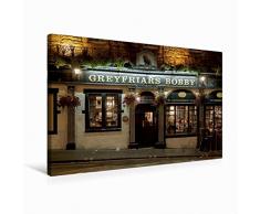 Premium Textil-Leinwand 75 cm x 50 cm quer Greyfriars Bobby Pub | Wandbild, Bild auf Keilrahmen, Fertigbild auf echter Leinwand, Leinwanddruck