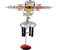 StealStreet 65412 Windspiel mit religiösem Kreuz, Polyresin, 81,3 cm, Orange