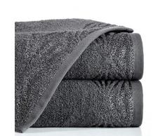 Eurofirany Handtuch Baumwolle Grafit Metallnaht Glitzernaht Muster Bordüre Set 6-er Pack Oeko-Tex, 50X90 (cm, 6