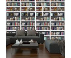 WALPLUS Bibliothek Bücherregal Wandaufkleber - Mehrfarbig, 90 x 60 x 4 cm
