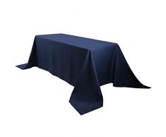 E-TEX 90 x 132-inch Polyester Rechteckige Tischdecke für Tisch, rechteckig, Polyester-Mischgewebe, Marineblau, 90x132-Inch