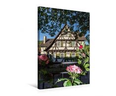Premium Textil-Leinwand 50 x 75 cm Hoch-Format Fachwerk Romantik in Strümpfelbach | Wandbild, HD-Bild auf Keilrahmen, Fertigbild auf hochwertigem Vlies, Leinwanddruck von Horst Eisele