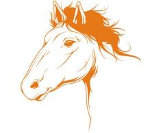 INDIGOS 4051095055471 Wandtattoo W616 Pferd 80 x 44 cm, Wandaufkleber in 3 Größen, orange