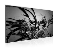 Bilder Abstrakt Wandbild Vlies - Leinwand Bild XXL Format Wandbilder Wohnzimmer Wohnung Deko Kunstdrucke Schwarz 1 Teilig - MADE IN GERMANY - Fertig zum Aufhängen 101512c