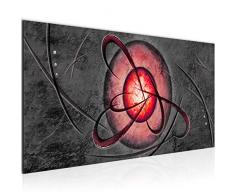 Bilder Abstrakt Wandbild Vlies - Leinwand Bild XXL Format Wandbilder Wohnzimmer Wohnung Deko Kunstdrucke Rot Grau 1 Teilig - MADE IN GERMANY - Fertig zum Aufhängen 100112b