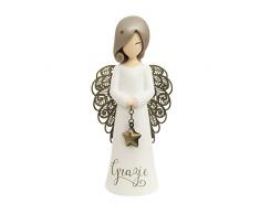 You Are An Angel asf004i Figur Engel, Keramik, Weiß, 6.3 x 6.3 x 12.5 cm