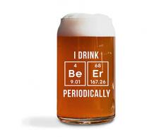 customgift I Drink Beer Periodically Pint Bierbecher, 473 ml, Nerdy Bierkrug mit weißem Aufdruck, Periodensystem