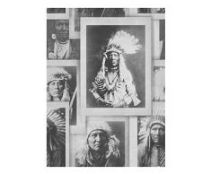 MIND THE G Indian Köpfe VLIES TAPETE, schwarz und Weiss, 52 x 0.1 x 900 cm, 3-Einheiten