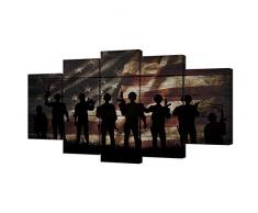 VVOVV Wanddekoration – 5 Stück Vintage Flugzeug Wandbild Gemälde Giclée-Drucke Militär Rekonnaissance Flugzeug Bilder Moden Schwarz Flugzeug Modell Poster Wand Gemälde für Wohnzimmer Zeitgenössische Kunst Art Deco 12x20x2pcs+12x28x2pcs+12x32x1pc