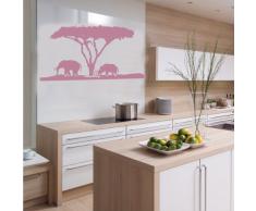 INDIGOS 4052166118323 Wandtattoo w556 Afrika / Steppe, Elefant Nashorn Wandaufkleber 120 x 63 cm, violett