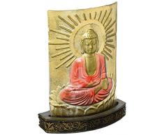 Table Art Decor Buddha-Statue Glas Teelicht Meditation Sonne Asiatische Statue Skulptur Tischdekoration D13352