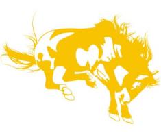 INDIGOS 4051095050506 Wandtattoo w606 feueriges Pferd Wandaufkleber in 3 Größen, 120 x 66 cm, gold