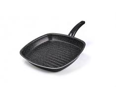 ALLUFLON Tradizione Italia Grillpfanne 28 cm, Aluminium, Schwarz, 28 cm