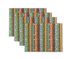 tidetex Boho ländlichen Tisch Tisch-Sets Set 4 Modern Geometrie Wende Bohemia Set 4 Tischset Tisch Matten Deckchen Esstisch Küche Tischset home, baumwolle, B, 11.8x15.7Inch