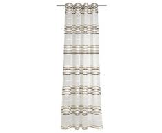 Deko Trends Ösenschal, Stoff, wollweiß-Creme-braun-Dunkelbraun, 245x144x245 cm