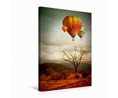 Premium Textil-Leinwand 50 x 75 cm Hoch-Format Heißluftballone durchqueren Afrika | Wandbild, HD-Bild auf Keilrahmen, Fertigbild auf hochwertigem Vlies, Leinwanddruck von Liselotte Brunner-Klaus