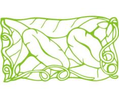 INDIGOS/Wandaufkleber-e182 hübsche Trompetenblume 96x53 cm-gelbgrün, Vinyl, lindgrün, 96 x 53 x 1 cm