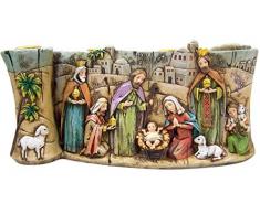 Catholic Brands Adventskerzenhalter aus Kunstharz, Heilige Familie in Bethlehem, 25,4 cm