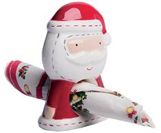 Excelsa Xmas Country Style Serviettenringe, Keramik, Weiß/Rot