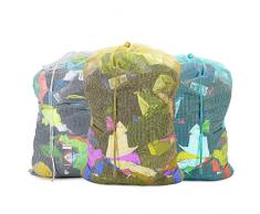 Dalykate gewerbe mesh wäschesack im 3er-pack robuste mesh material mit kordelzug weiß, gelb, grün