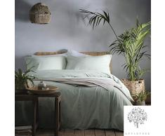 Appletree Cassia Bettwäsche-Set mit 180 Fadenzahl, 100% Baumwolle, grün, Einzelbett