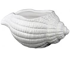 Urban Trends Porzellan Conch Shell Skulptur, Hochglanz-weiß