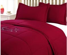 Lotus Home Mini-Set, Wasser- und schmutzabweisend, Doppelbettgröße, silberfarben Modern/Zeitgenössisch King rot