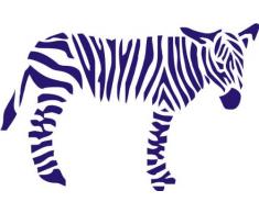 INDIGOS 4250380595498 Wandtattoo w056 Zebra Afrika, 96 x 62 cm, blau
