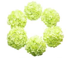 Künstliche Hortensien aus Kunstseide für Hochzeit, Dekoration für Zuhause und Garten 6-Green