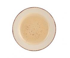 Home Tierra Set 6 Teller Frutta, Steingut, handbemalt, elfenbeinfarben/Braun, 19 cm