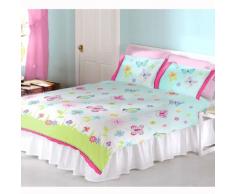 Bettwäscheset Garten, Doppelbettbezug und Kissenbezüge, Schmetterlingsmuster