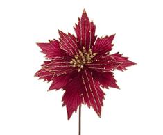Kurt S. Adler Plektrum mit Weihnachtsstern, 38 cm, Burgunderrot und Platin, Mehrfarbig