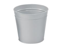5 Star Abfalleimer, rund, aus Metall, Kratzfest, 300 x 280 mm, 15 l, Grau