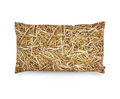 FOONKA Buchweizen Kissen 50x30 cm, Kopfkissen gefüllt mit Buchweizenschalen, Cotton, Stroh, Beige, Braun