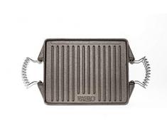 Vaello La Valenciana 3427 Grillplatte aus Gusseisen, rechteckig, 27 x 21 cm, silberfarben