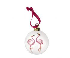 Portmeirion Home & Gifts Flamingo Weihnachtskugel, Keramik, Mehrfarbig, 9