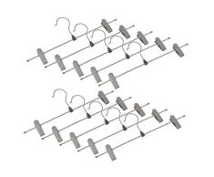 Dedu Kleiderbügel aus Metall, strapazierfähig, für Hosen, Röcke, Hosenbügel mit Zwei verstellbaren Clips, 20 Stück Breite: 34 cm