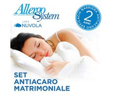 Allergosystem Matratzenauflage mit Reißverschluss, für Doppelbett, 160 x 190 x 20 cm, 2 Kissenbezüge, 50 x 80 cm, Polyester