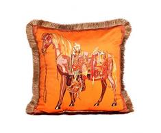 Irongarden Quaste Überwurf Kissenbezug weicher Samt Flanell doppelseitig Pferd Palast Stil Kissen Sofa Schlafzimmer Auto Home Decor 45,7 x 45,7 cm 18x18 inch (45x45cm) P1480