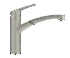 Blanco Nea-S, Küchenarmatur, Einhandmischer mit ausziehbarer Brause, Silgranit-Look, Perlgrau, Hochdruck, 1 Stück, 520307