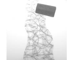 Deko AS GmbH Sizoweb Tischband Wellenschnitt anthrazit - Taupe ca. 12,5 cm Rolle 25 Meter 64W 026-R