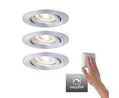 Paulmann 92975 Nova Mini Plus LED Einbauleuchte Coin EasyDim rund schwenkbar incl. 3x4,2 Watt dimmbar Deckeneinbaustrahler Alu Einbaulampe Aluminium Warmweiß 2700 K, 12.6 W
