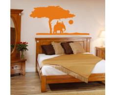 INDIGOS 4052166119054 Wandtattoo w558 Afrika / Steppe Elefant Wandaufkleber 96 x 47 cm, orange