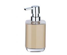 WENKO Seifenspender Masone Sand - Flüssigseifen-Spender, Spülmittel-Spender Fassungsvermögen: 0,33 l, 8 x 16,5 x 7,5 cm, beige