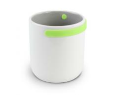 Cookut PR08VE Becher mit Henkel, Keramik/Silikon, 8 cm, Grün