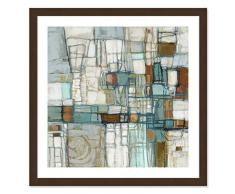 Casa Fine Arts Midnight Waltz I Kunstdruck, Abstrakter Rahmen, 79 x 79 cm, gebürstetes Kupfer