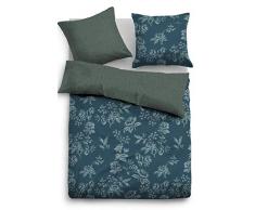 TOM TAILOR 0069924 Satin Bettwäsche Garnitur mit Kopfkissenbezug (Baumwolle) 1x 155x220 cm + 1x 80x80 cm, wintergrün